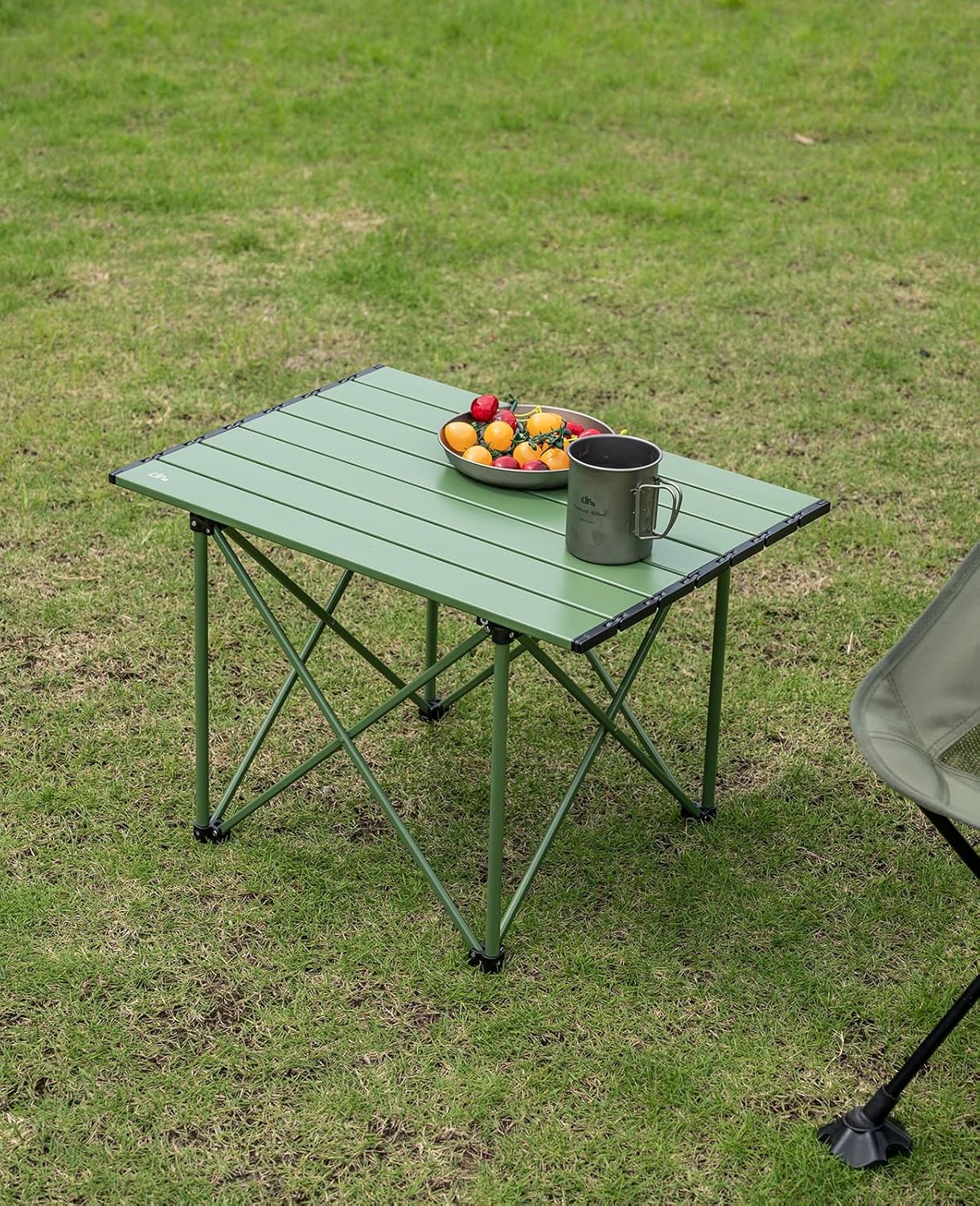 iClimb Ultralight Compact Camping Folding Table with Carry Bag (Reinforced Green - L)