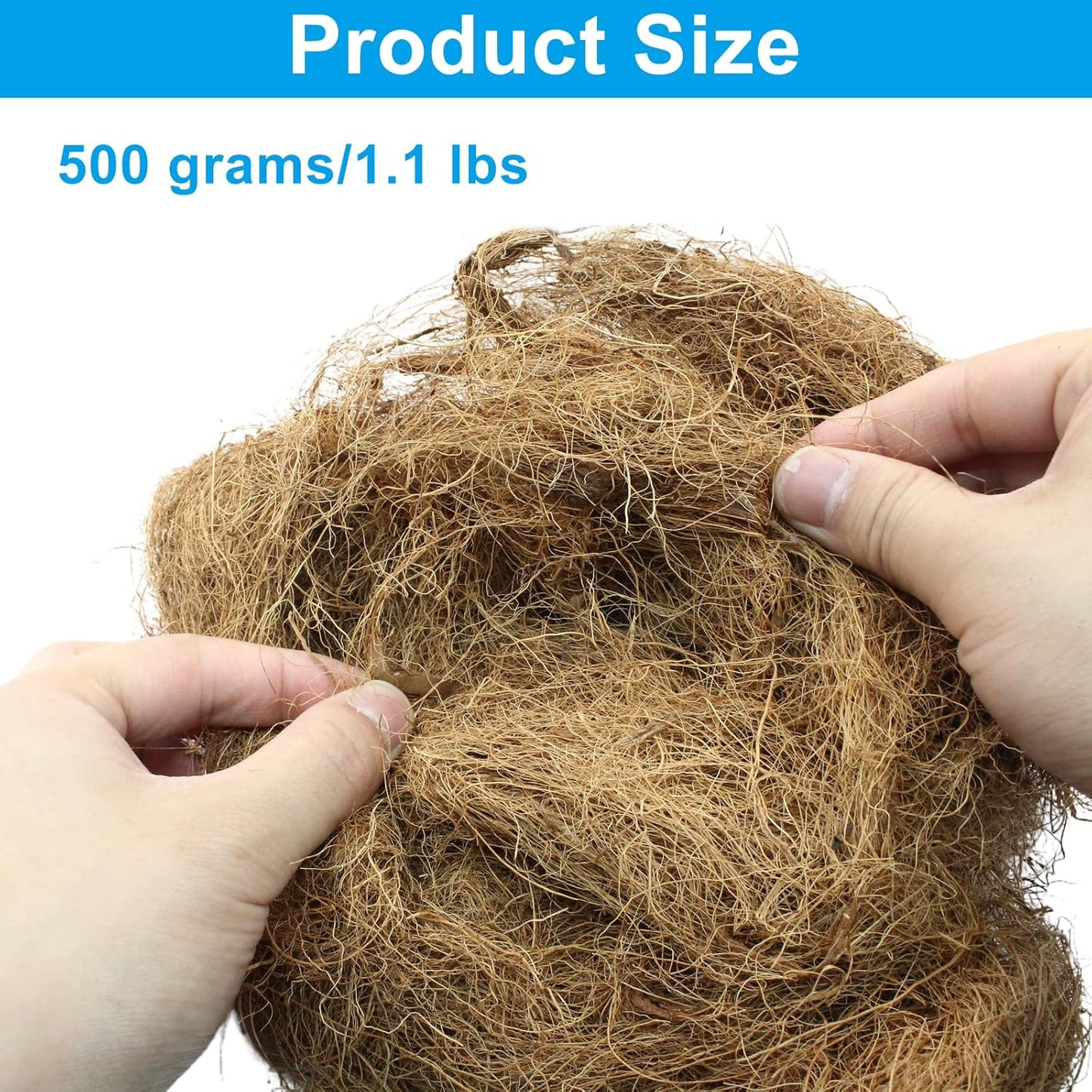 1 Pack Coconut Husk Fiber, 1.1 pounds Natural Coconut Shell Fiber Silk for Pot Plants, Orchids
