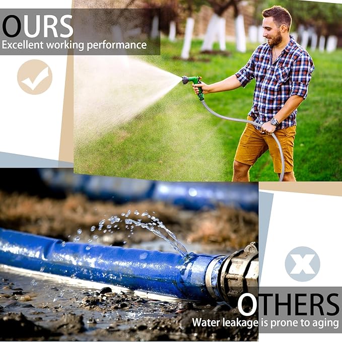 Frienda Heavy Duty Steel Wire Flexible Tubing with Fasteners PVC High Pressure Drain Hose Tube Pond Tubing Clear Wire Reinforced for Pond Bilge Pump Vacuum Suction Hose(16.4 Ft, 1 Inch Id)