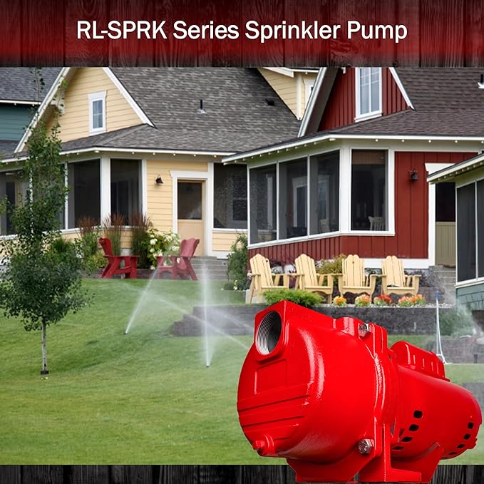 Red Lion 97101001 1 HP 63 GPM Sprinkler Pump with Blue Devil Adjustable Motor Cover Bundle