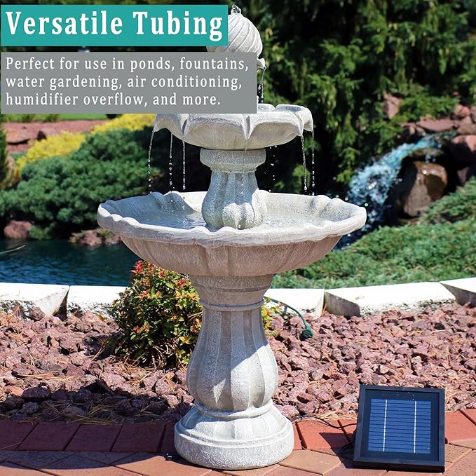 Black Vinyl Tubing 5/8” ID × 4/5” OD - 10 Feet PVC Flexible Plastic Tube Hybrid Hose, Transfer Water Air Oil for Pond Fountain Garden, Non-toxic and BPA free