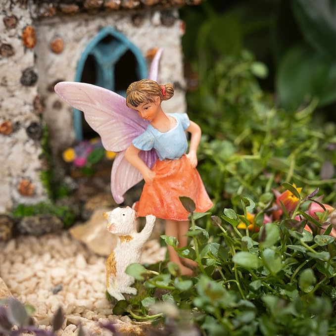 Fairy Garden House Kit - Fairy House, Fairy Garden Accessories Outdoor & Fairies for Fairy Garden – Fairy Houses for Gardens Outdoor - 4 Piece Kit for Adults