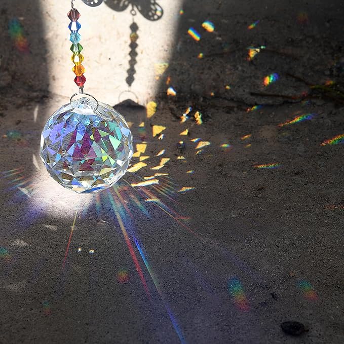 MerryNine 30mm/1.18" 20pack Crystal Ball Prism Sunshine Catcher Rainbow Pendants Maker, Hanging Crystals Prisms for Windows, for Feng Shui, for Gift (AB Color)