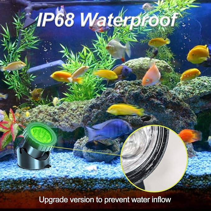 T-SUN Solar Pond Lights, 5 Headlamp RGB LED Spotlights Color Changing Submersible Fountain Lights, Underwater Solar Fish Tank Light Adjustable Lighting Angle for Garden Fountain, Pond, Pool Decoration