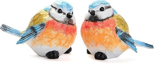 Bird Statue for Garden Decoration,A Set of 2 Pieces Garden Sculptures & Statues,Animal Bird Figurine for Outdoor Yard Porch Lawn Patio Shelf Bookshelf Decor,Small Bird Ornament