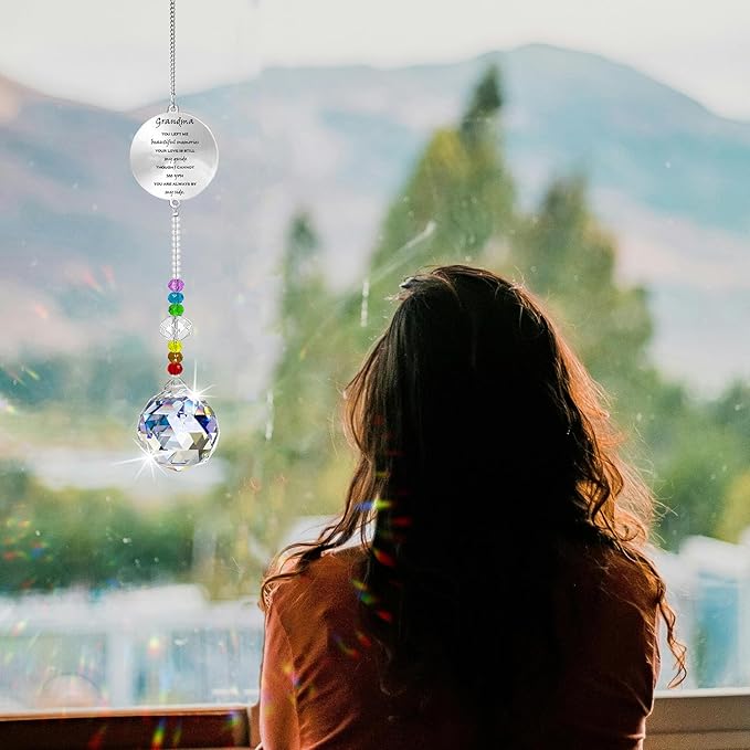 Memorial Gifts Crystal Suncatcher,Unique Sympathy Gifts for Loss of Loved One,Rainbow Maker Bereavement Gifts Box for Loss of Father Mom Dad Son Daughter Husband Brother Grandmother (Grandma)