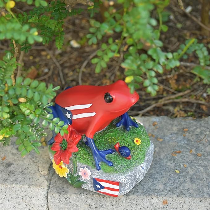 Puerto Rico Souvenirs, Puerto Rican Coqui with Sound, National Symbol of Puerto Rico Decorations Gifts, Novelty Puerto Rican Theme Sculpture Coqui Signs Frog Figurine, Battery Not Included