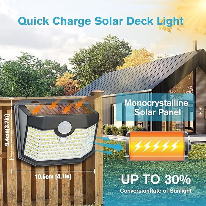 Aootek Solar Outdoor Lights 8 Packs,Motion Sensor Outdoor Lights with 3 Lighting Modes,Solar Lights Outdoor Waterproof for Garden Patio Garage Yard Deck