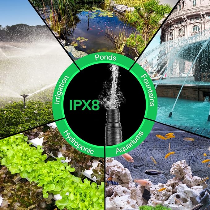 VIVOSUN 3700 GPH Submersible Water Pump with Barrier Bag, Ultra Quiet 300W Pond Pump for Pond, Waterfall, Fish Tank, Statuary, Hydroponic, 21Ft. Lift Height