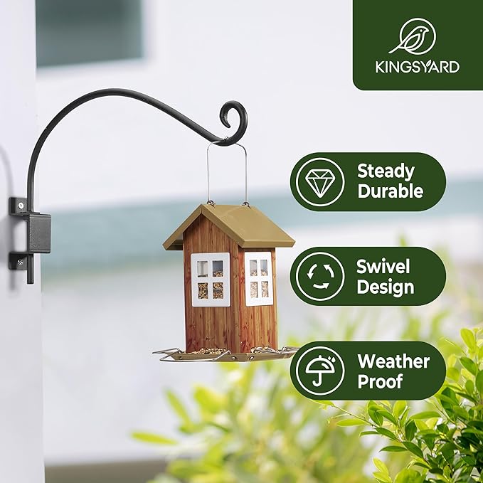 Kingsyard Swivel Plant Hangers Outdoor - 16 Inch Heavy Duty Wall Plant Hooks for Hanging Plant Baskets Bird Feeder Lanterns Wind Chimes