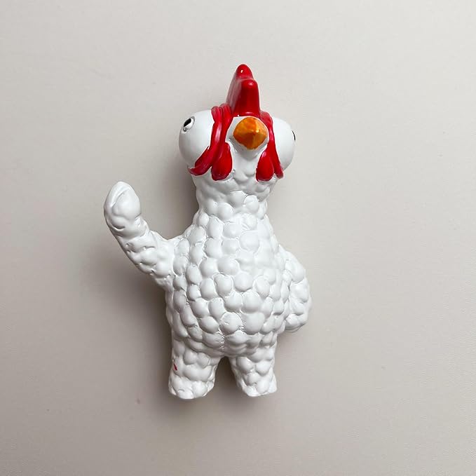 Jxueych Rebellious Chicken Figurine, Miniature Chicken Standing 3.7 Inch, Adorable Mini Chicken for Enthusiasts and Quirky Decor Lovers