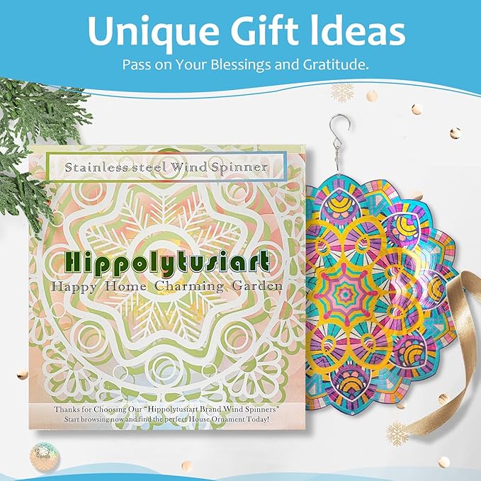 Wind Spinners Mandala Wealth Peacock,3D Wind Spinner for Yard and Garden,12In Christmas Decorations Kinetic Yard Art Outdoor&Indoor Decor Wind Sculpture,Worth Gift for Mother/Father