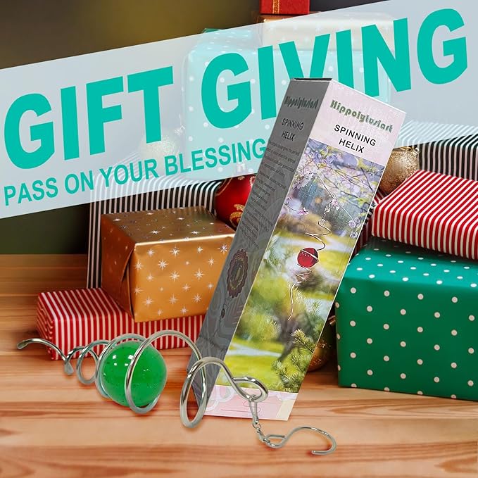 Wind Spinner Gazing Ball Spiral Tail,Decorative Wind Spinner 11inch Tail and 2 inch Glass Orb. Indoor Outdoor Wind Spinner Tail Sun Catcher Garden Decoration-13 inch Height(Green)