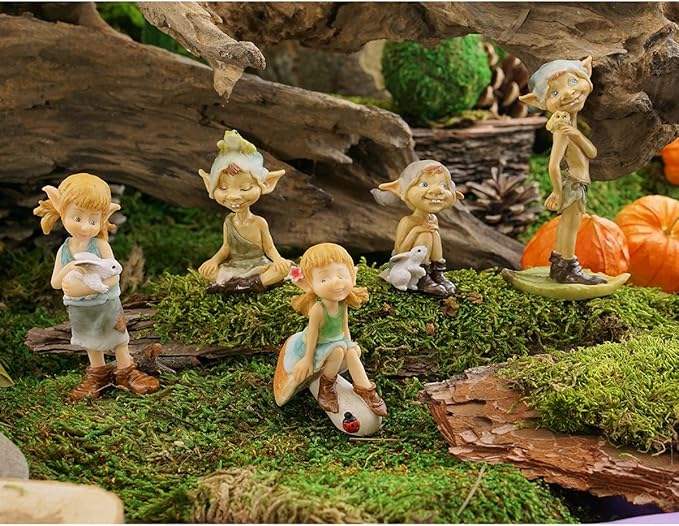 Top Collection Miniature Fairy Garden and Terrarium Pixie Meditating with Frog Figurine
