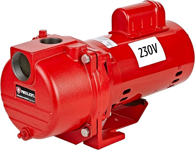 Red Lion RL-SPRK200 230 Volt, 2 HP, 76 GPM Cast Iron Sprinkler/Irrigation Pump with Thermoplastic Impeller, Red, 97102001