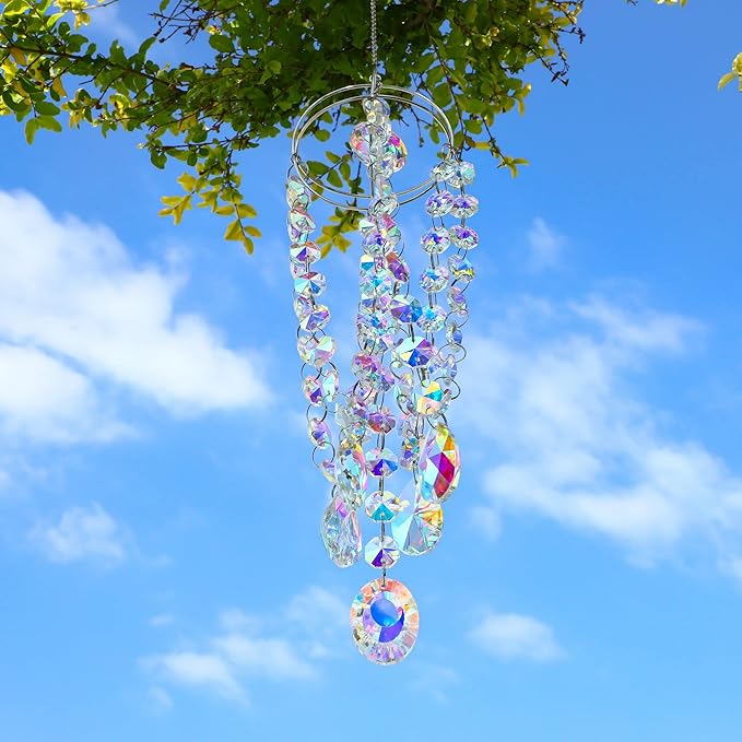 Sun Catchers with Crystals Rainbow Maker Hanging Crystals Prisms Suncatcher for Window - Crystal Chandelier Wind Chimes Sun Catchers Indoor Window Decorations