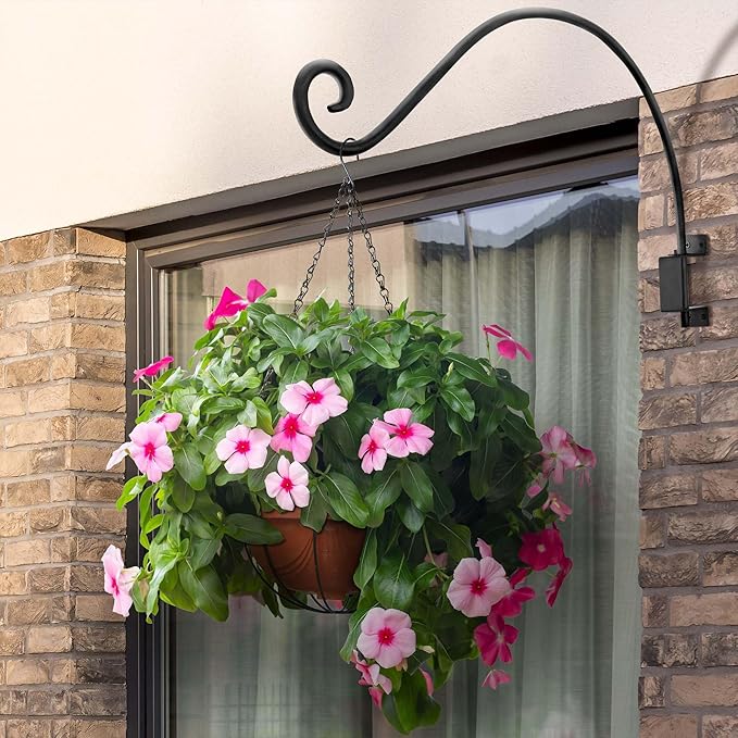 AJART Bird Feeder Hanger for Outside:22-inch Swivel Hanging Plant Hangers Bracket Outdoor for Garden Patio Yard Tree Wall Mount - Hummingbird Feeder Hooks