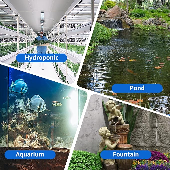 Submersible Pump 400GPH with AUTO-Shut-Off 6.5ft High Lift for Fountains, Hydroponics, Ponds, Aquariums & More