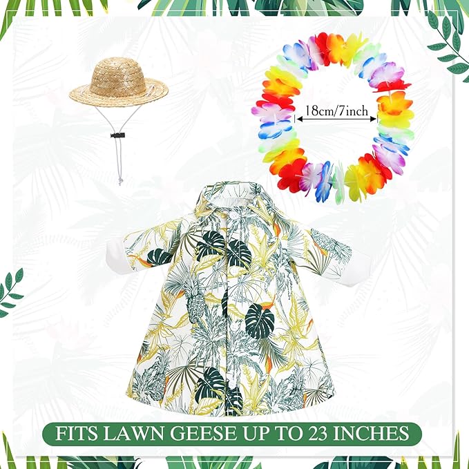 Goose Outfit Lawn Goose Porch Clothing Outfits for Yard Summer Luau 23'' Lawn Outdoor Decoration(Fresh Style)