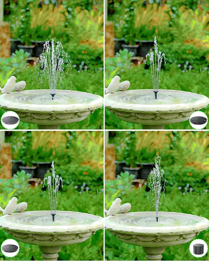 Biling Solar Fountain Pump, Solar Bird Bath Fountain Water Pump Outdoor with Tubing, Solar Fountain for Bird Bath, Garden Pond, Pool, Fish Tank,Backyard