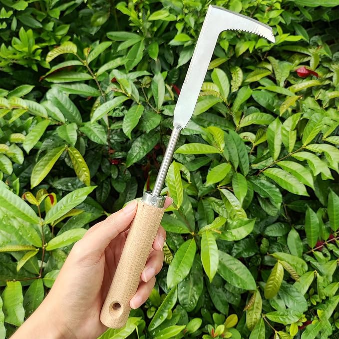 Japanese Crack Weeder Sickle Garden Tool Crevice Weeding Tool, L-Shape Manual Weeder Gardening Tool Crack Sickle, Grass Cutter Knife, for Sidewalk, Driveway and Garden (Weeder Puller)