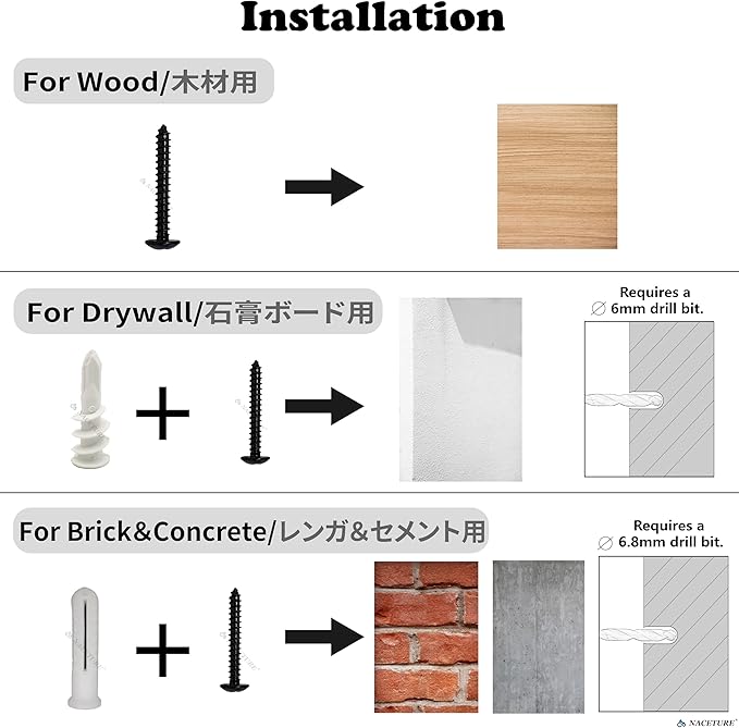 NACETURE Ceiling Hooks Heavy Duty 6 Pack - Plant Hooks for Ceiling Hanging Hook for Hanging Basket Hook, Light, Bird Feeders, Wind Chimes Décor Indoor & Outdoor (5" Black 6 Pack)