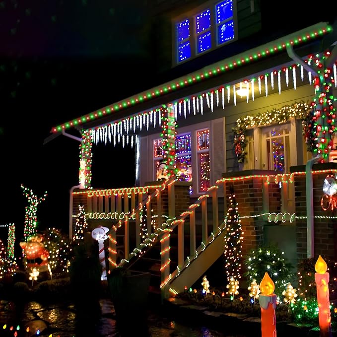 200ft LED Rope Lights Outdoor, 1440 LED Connectable and Flexible Tube Lights with 8 Modes, Waterproof LED Rope Lighting for Garden Patio Pool Bedroom PartyIndoor Outdoor Christmas Decor (Red & Green)