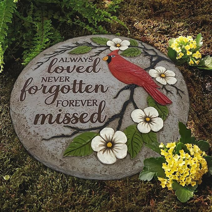 Cardinal Memorial Stones, Garden Memorial Stones for Loved Ones, Garden Stones in Memory of Loved Ones, Sympathy Gifts, Memorial Gifts Loss of Mother, Father TNS5