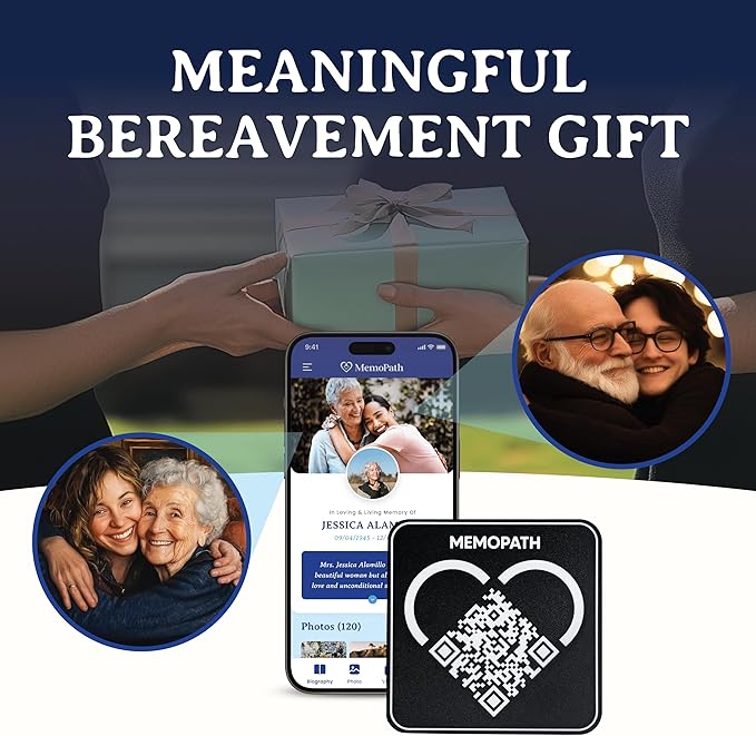 QR Memorial Plaque and Memorial Webpage - Cemetery Plaques for Grave, Cemetery Qr Code, Memorial Qr Code for Headstone, Memorial Plaques, Remember Tag, Memorial Gifts for Loss of Loved One