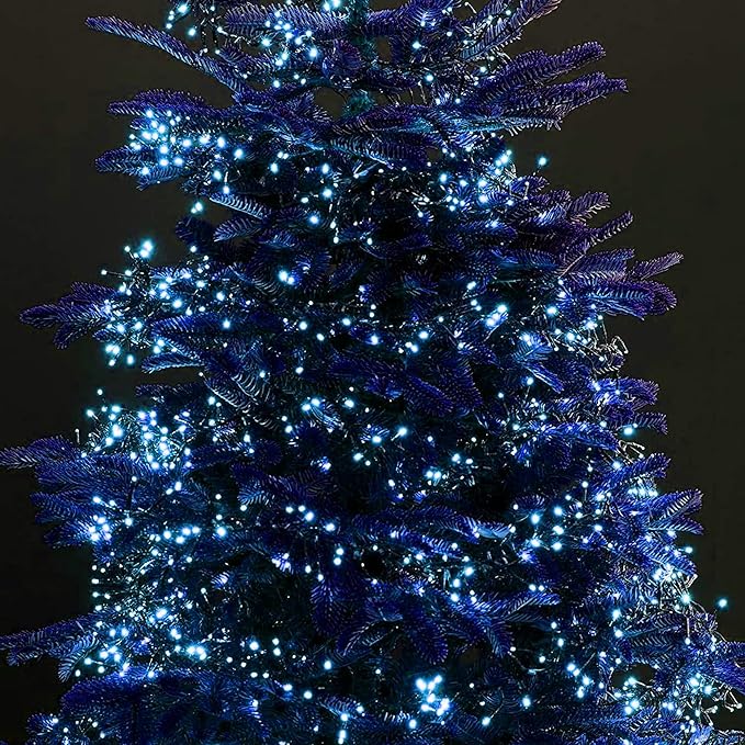 Dazzle Bright 132FT 400 LED Christmas Lights, Christmas String Lights Plug in with 8 Modes, Waterproof Christmas Decorations for Xmas Indoor Outdoor Party Home Tree Decor, Blue
