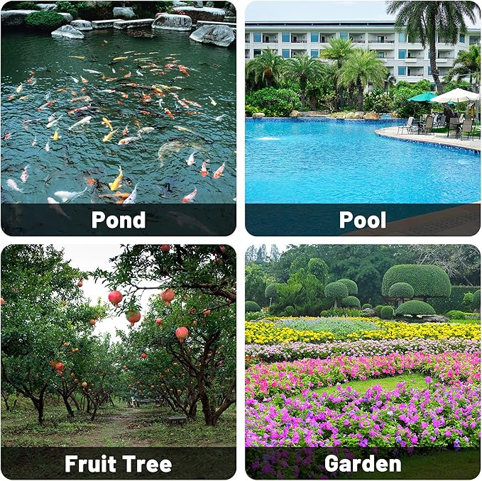 Rainleaf Pond Netting, 7' x 10' Pond Net Cover, Koi Pond Netting for Leaves, Heavy Duty Koi Pond Net Protecting Koi Fish from Herons, Stakes Included