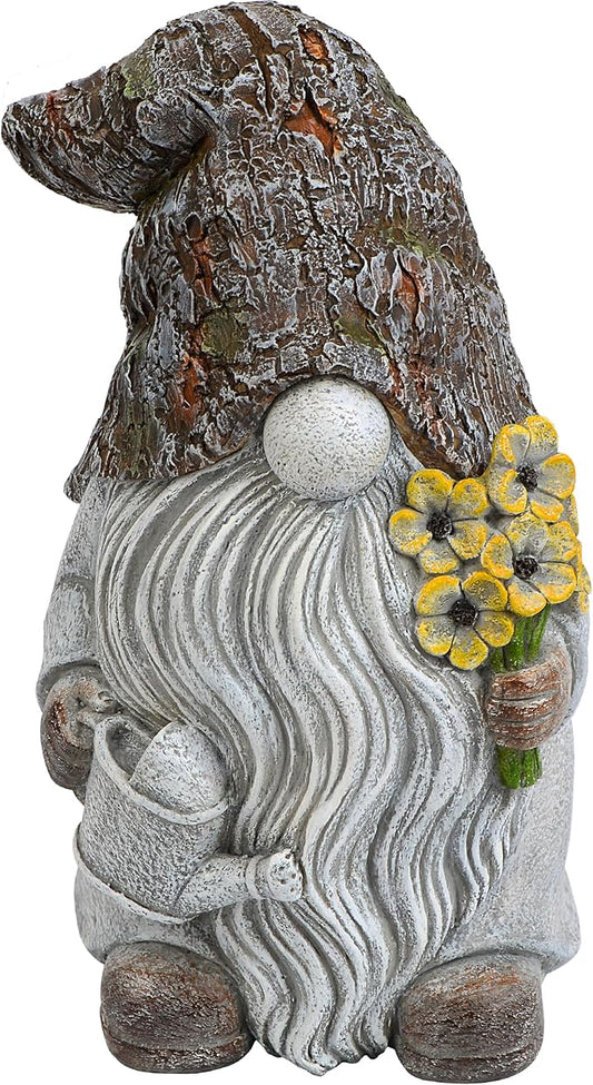 Mood Lab Garden Gnome - Key Hider Gnome Figurine - 9.25 Inch Lawn Statue - for Outdoor or House Decor