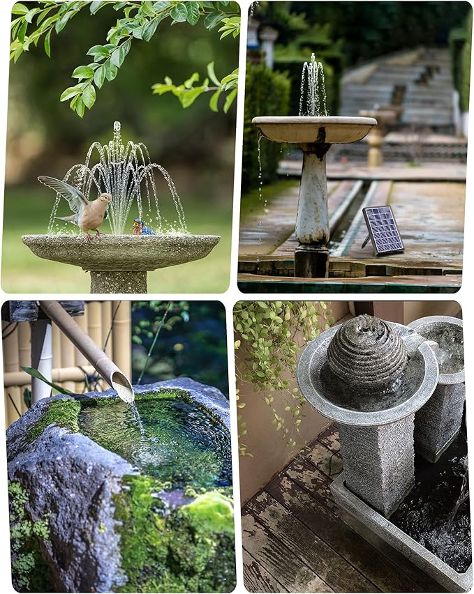 Biling Solar Fountain for Bird Bath with Water Pump Kit, 4.5 W 48 GPH Solar Water Pump with 4ft Tubing for Hummingbird Bath, Small Pond and Fish Tank