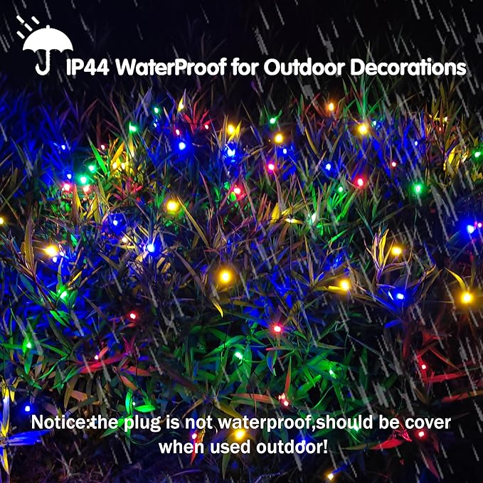 LED Christmas Net Lights Outdoor Christmas Decorations for Bushes,100LED 5ftx5ft Connectable Green Wire Net Christmas Lights for Outdoor indoor Yard Mesh Shrub Tree Decor ,UL Certified(Multicolor)