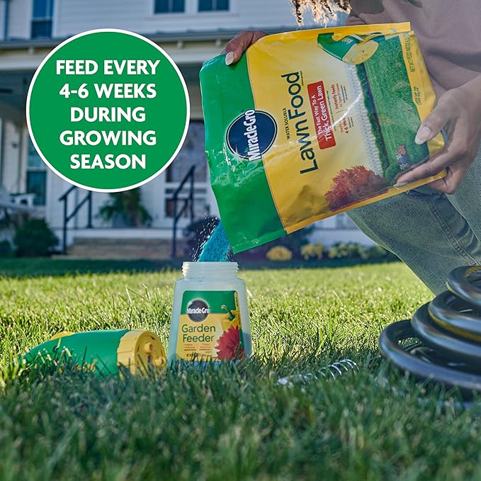 Miracle-Gro Water Soluble Lawn Food and Garden Feeder Bundle, Hose-End Feeding System for Lawns
