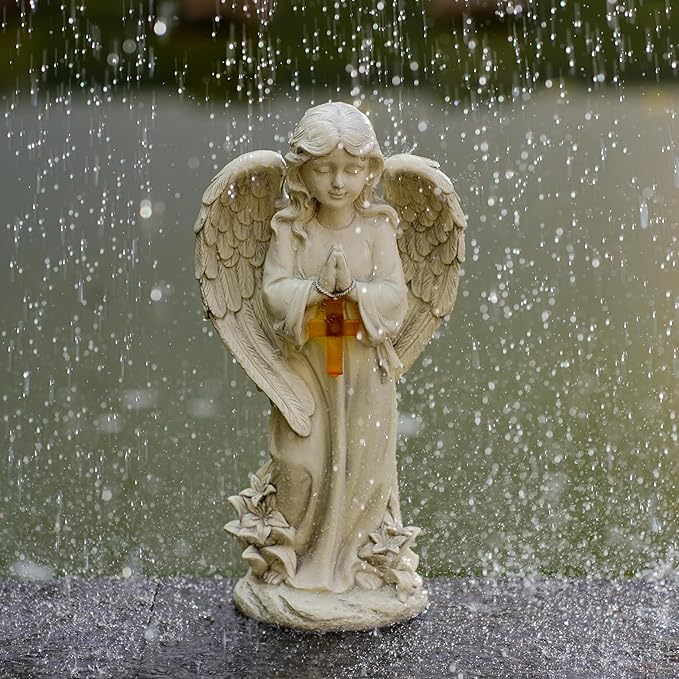 Angel Solar Garden Statues: Cemetery Decorations for Grave Praying Angel Figurines for Outdoor Lawn Yard Patio Decor Memorial Gifts for Women
