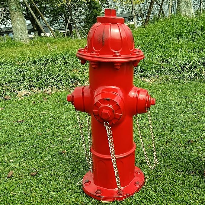 Fire Hydrant for Dogs to Pee On: Dog Fire Hydrant Pee Post Outdoor - 13" Training Post Statue for Yard Garden (Red)