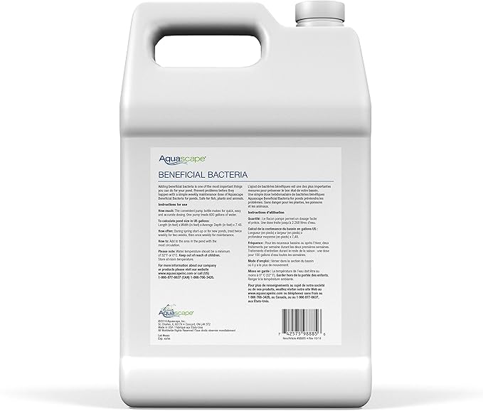 Aquascape Beneficial Bacteria for Pond and Water Features, Liquid, 1-Gallon Bottle | 98885