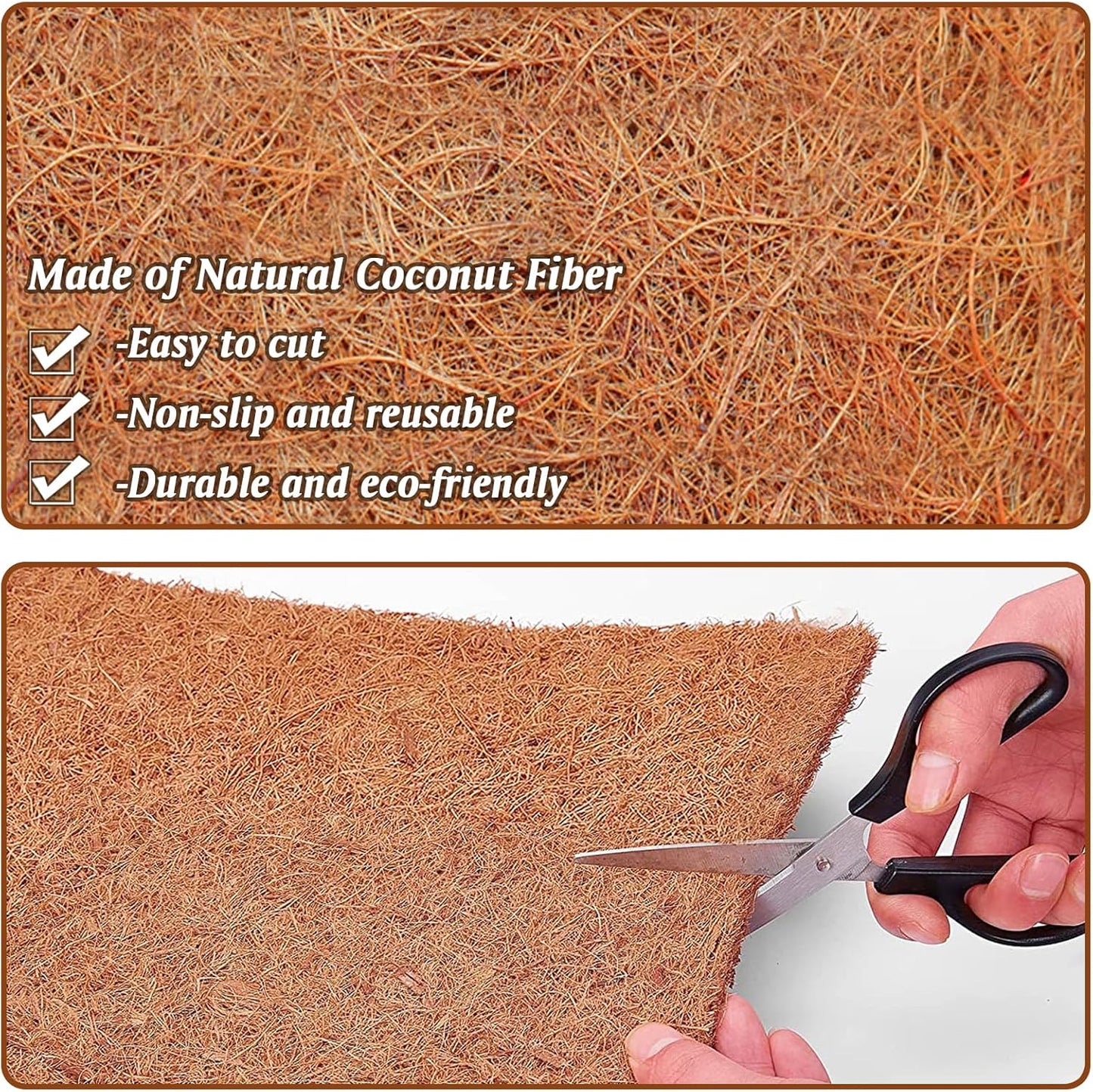 ZeeDix 1 Pack 16 x 80 x 0.28inches Thickened No-Slip Ice and Snow Carpet Mats- Natural Coconut Fiber Carpet for Garden, Front Door, Stairs, Porch Outdoor Safer Walking