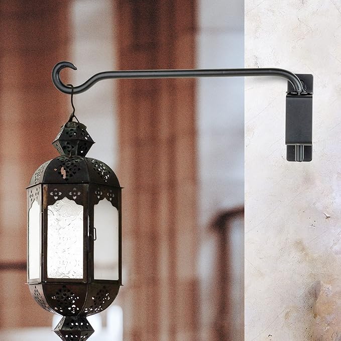 Qiang Ni Swivel Plant Hanger Bracket: Bird Feeder Hanger for Outdoor Wall Mount (16 - B-2pcs, 16 Inch)