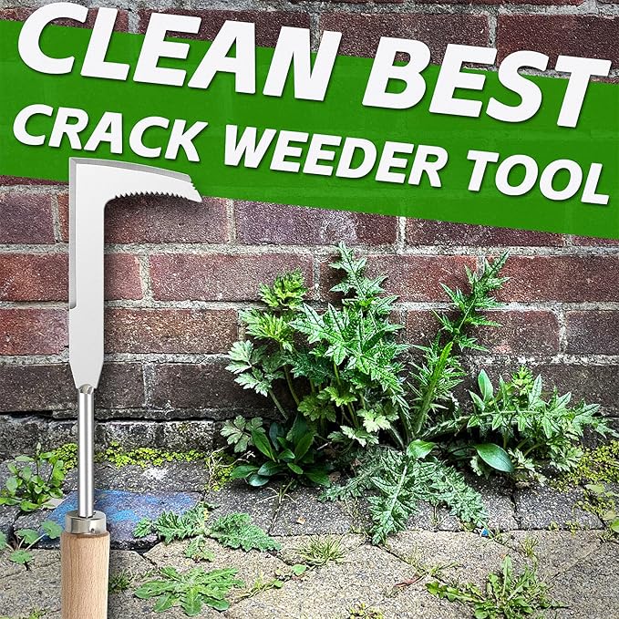 Japanese Crack Weeder Sickle Garden Tool Crevice Weeding Tool, L-Shape Manual Weeder Gardening Tool Crack Sickle, Grass Cutter Knife, for Sidewalk, Driveway and Garden (Weeder Puller)