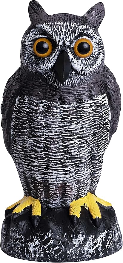 Galashield Owl Decoy | Plastic Owls to Scare Birds Away | Owl Statue for Garden & Outdoors - Pack of 3